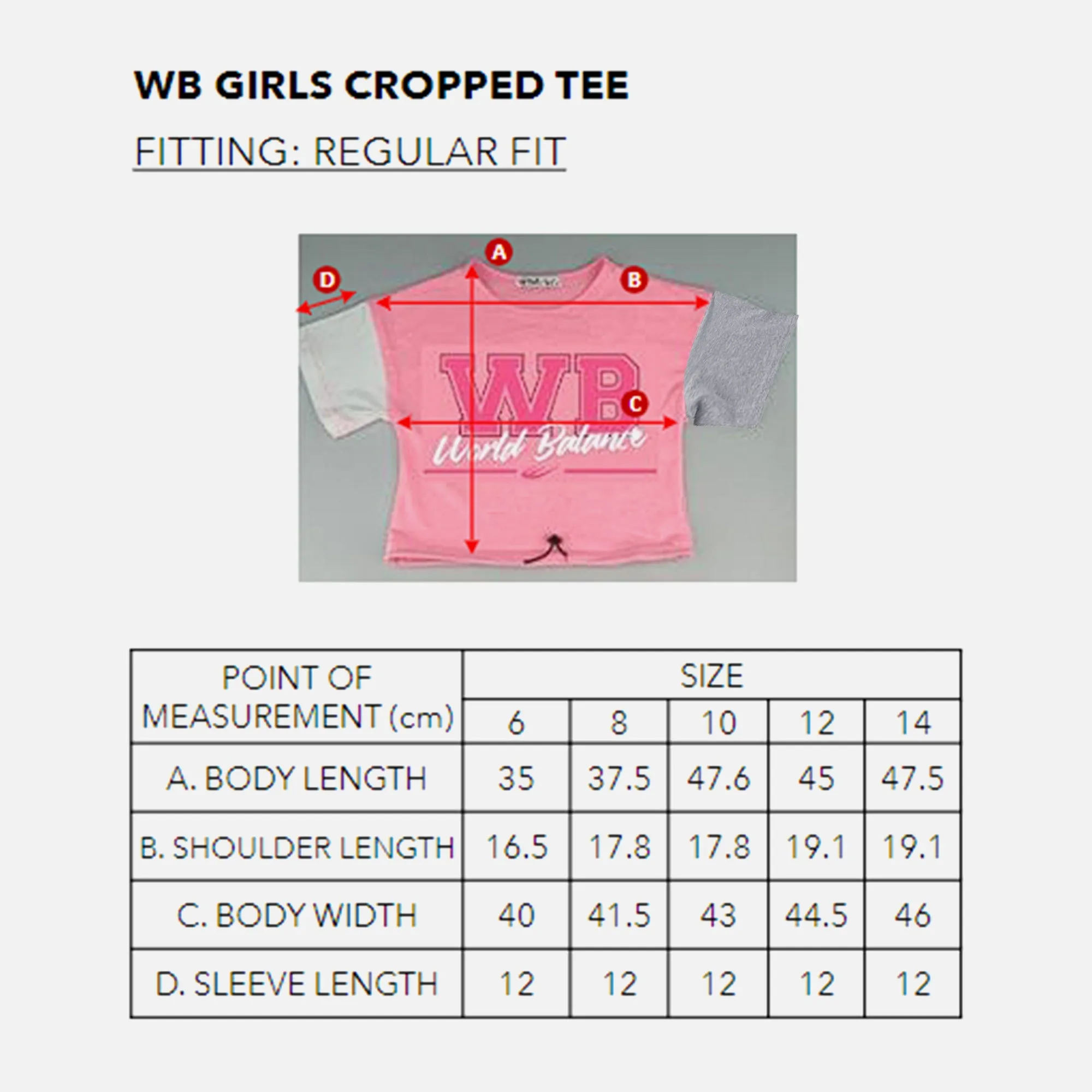 WB GIRLS CROPPED TEE