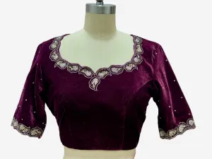 WINE PRE STITCHED BLOUSE