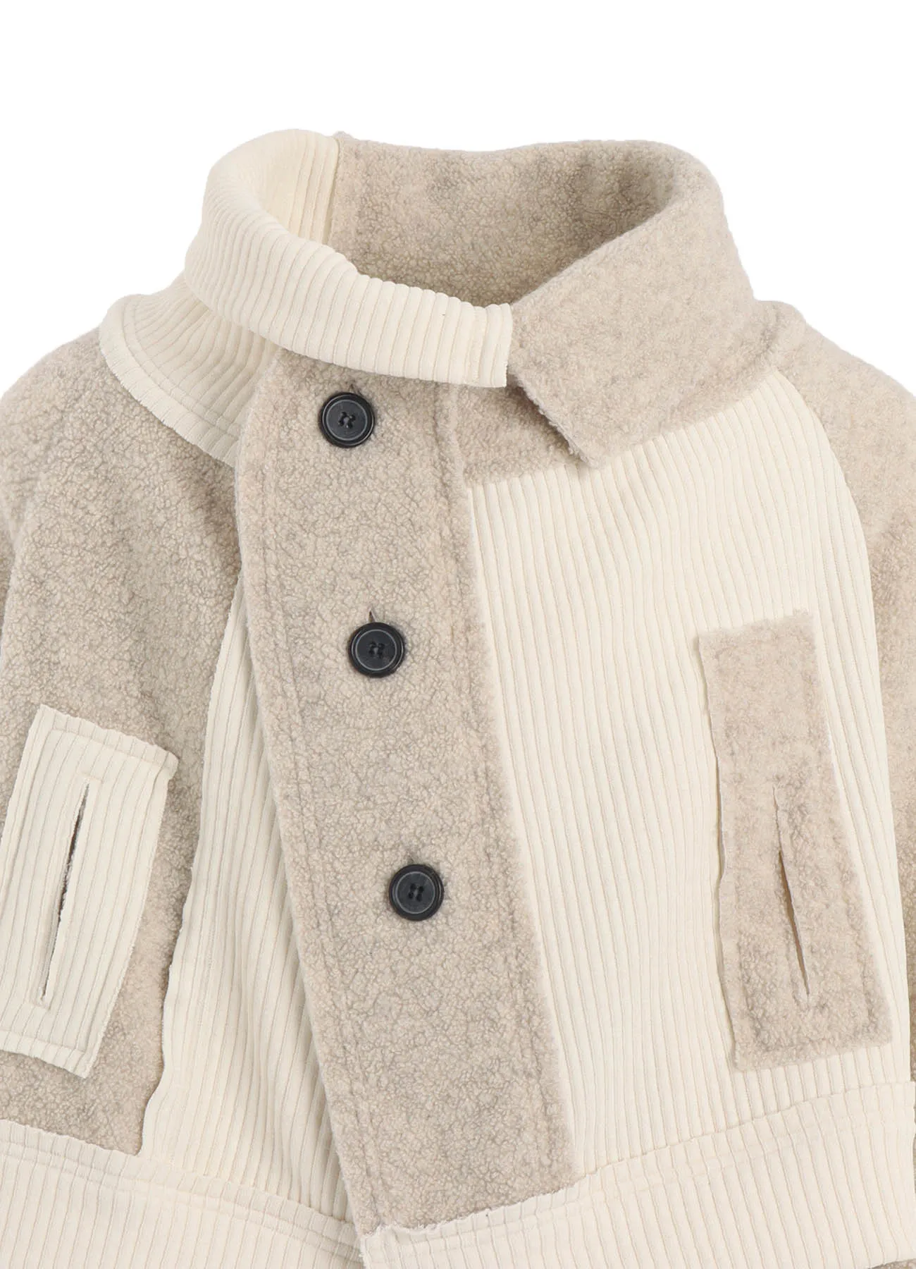 WOOL BREND PILE 3 BUTTON COAT