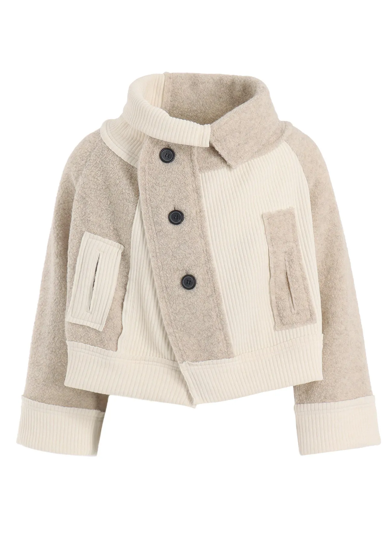 WOOL BREND PILE 3 BUTTON COAT